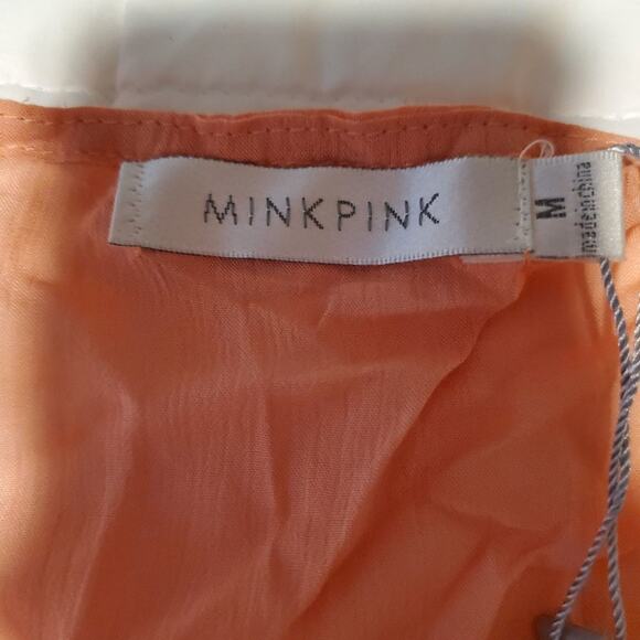 𝅺Minkpink medium women's peach crop top new with tags - Picture 6 of 7